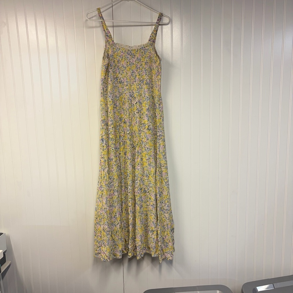 Black Tape Floral Yellow Maxi Dress XL Stretch - Picture 4 of 4